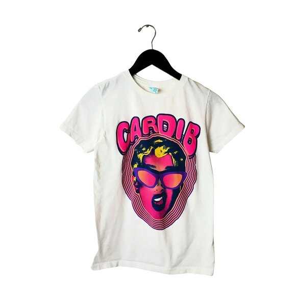 Cardi B Rap Tee Womens White Extra Small XS Graphic T Shirt - Picture 1 of 10